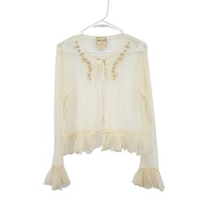 April Cornell Women's 100% Nylon Mesh Embellished Ruffle Cottagecore Fairy To